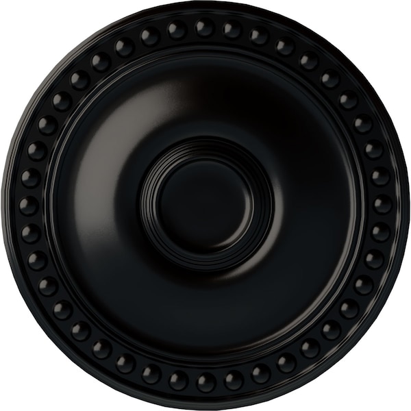 Ekena Millwork Foster Ceiling Medallion (Fits Canopies up to 5 5/8"), Hand-Painted Jet Black, 19 1/8"OD x 1"P CM19FOBLF - main